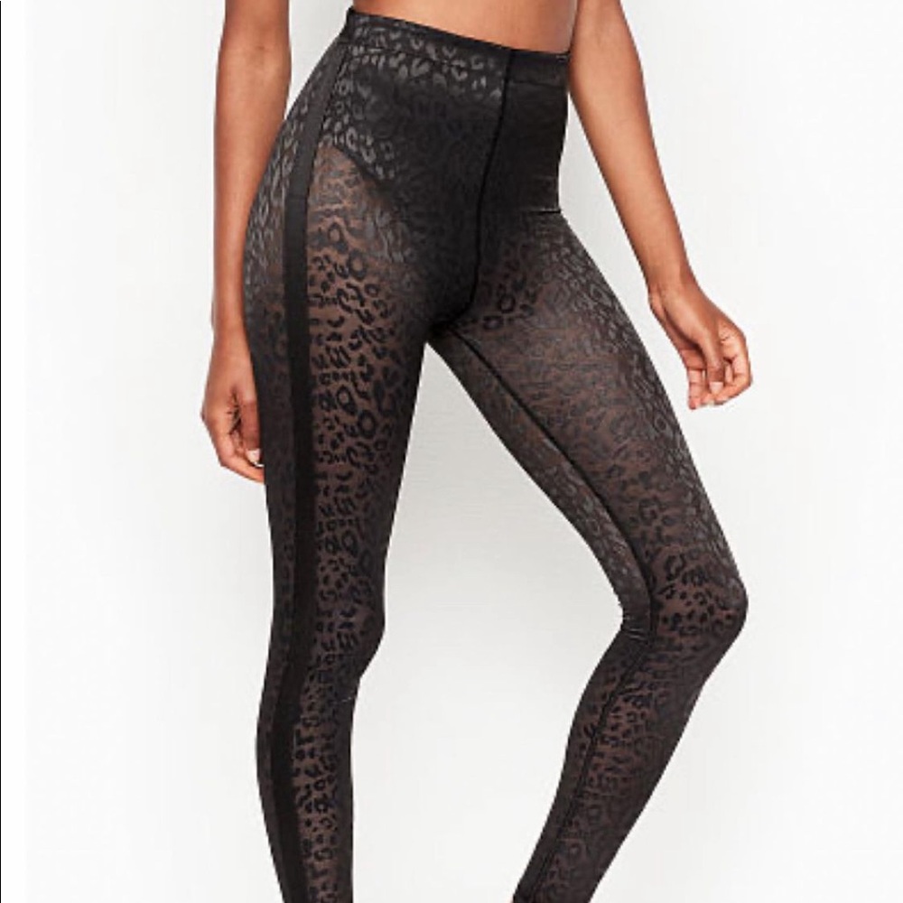 Victoria's Secret tights 7/8 length nwt black sheer
